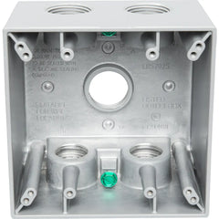 TEDDICO Teddico DTB-75V BWF DTB-75V Deep Two Gang Outlet Box with 5 Threaded Outlets