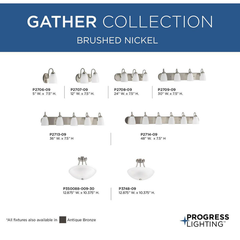 PROGRESS Progress P2709-09 Gather Collection Four-Light Brushed Nickel Etched Glass Traditional Bath Vanity Light