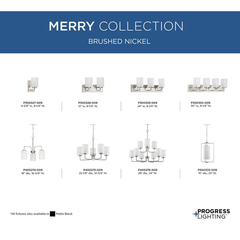 PROGRESS Progress P500333-009 Merry Collection One-Light Brushed Nickel 15 Inch Pendant Light