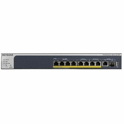 NETGEAR Netgear MS510TXPP 8-Port Multi-Gigabit Ethernet PoE+ Smart Switch with Dedicated 10-Gigabit Uplink Ports