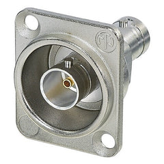 NEUTRIK Neutrik NBB75DFG Grounded Bulkhead Jack with D-Shape Housing, Nickel