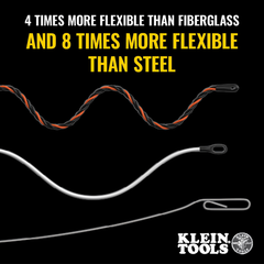 KLEIN TOOLS Klein 50376 High Flex Fish Tape, 1/4in Tape, 150 ft L Tape, Polyester Tape