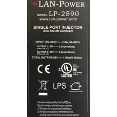 LAN POWER SYSTEMS LAN Power LP-2590 Single Port ULTRA High Power/PoE+ Midspan Injector Supports Powering IP End Devices