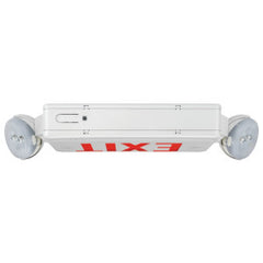 LITHONIA Lithonia LHQMLEDRHOR0M6 Quantum Emergency Exit Combo LED White Housing Red Letters High Output NI-CAD Battery