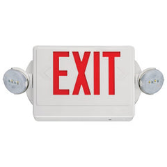 LITHONIA Lithonia LHQMLEDRHOR0M6 Quantum Emergency Exit Combo LED White Housing Red Letters High Output NI-CAD Battery