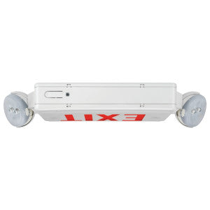 LITHONIA Lithonia LHQMLEDRHOM6 Quantum® Emergency/Exit Combo LED Single Face White Housing Red Letters High Output Ni-Cad Battery Dual Heads