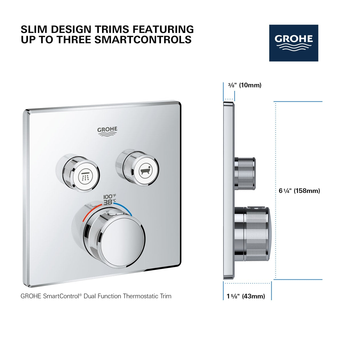 GROHE Grohe 29141EN0 Dual Function Thermostatic Valve Trim