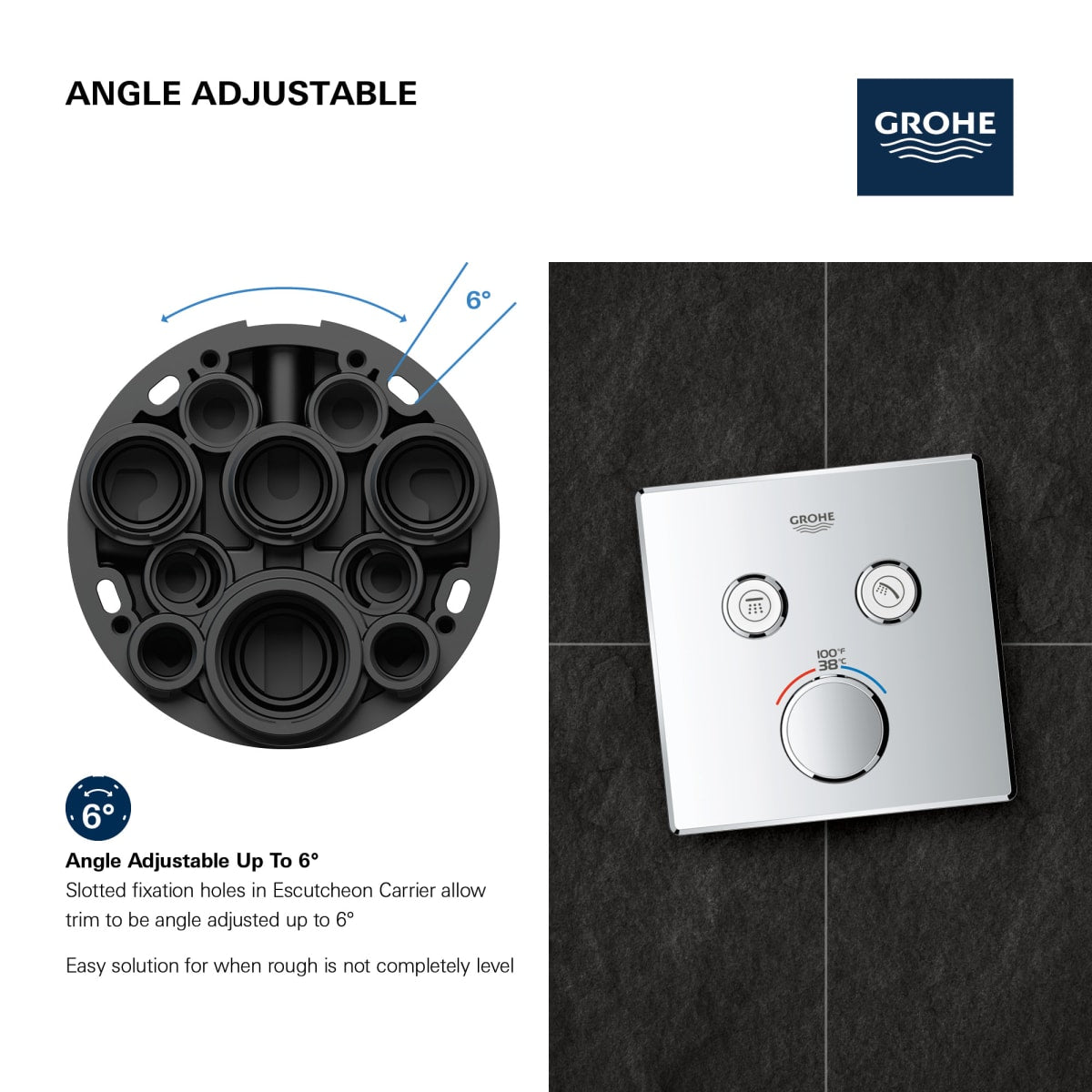 GROHE Grohe 29141EN0 Dual Function Thermostatic Valve Trim