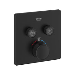 GROHE Grohe 291412430 Dual Function Thermostatic Valve Trim in Matte Black