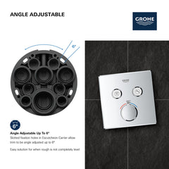 GROHE Grohe 291412430 Dual Function Thermostatic Valve Trim in Matte Black