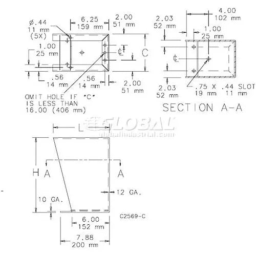 NVENT Hoffman AFK1212 Floor Stand Kit Qty 2 12.00x12.06