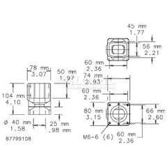 HOFFMAN Hoffman CCS2FCLG Flange Coupling Pendant Arm Fits 45X60Mm Alum/Ltgray
