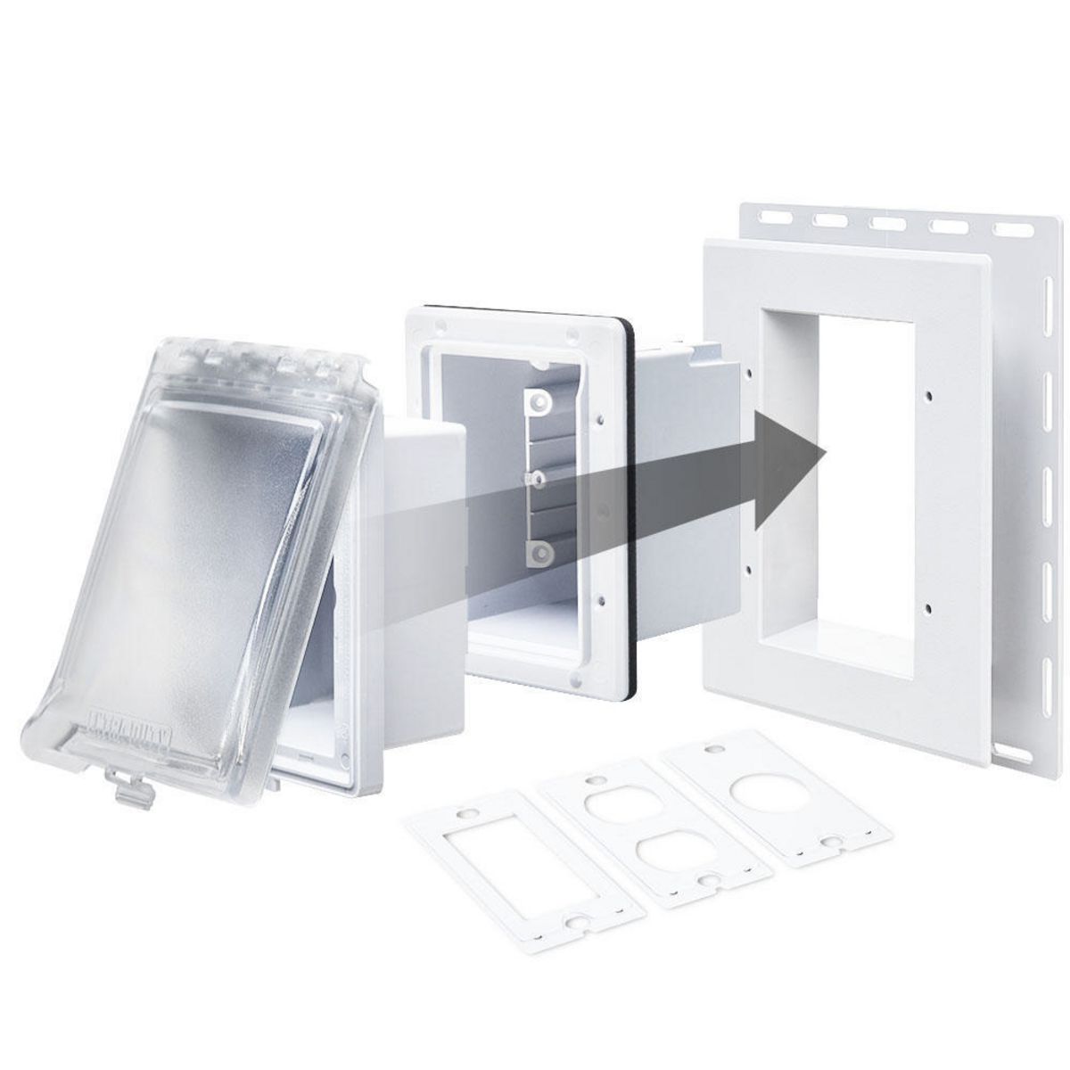 HUBBELL Hubbell Electric MR420CW Extra Duty In-Use Recessed Rectangular Weatherproof Cover 1 Gang 2-3/4 in D