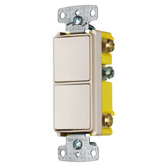 HUBBELL WIRING Hubbell Wiring Device - Kellems RCD101LA Combination Devices Residential Grade Decorator Series Two Single-Pole Rockers 15A 120V AC