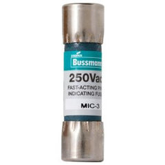 EATON Bussmann MIC-3 MIC Series Fast Acting Supplemental Fuse Pin Indication Fiber Tube 3A 250VAC Color Code Green