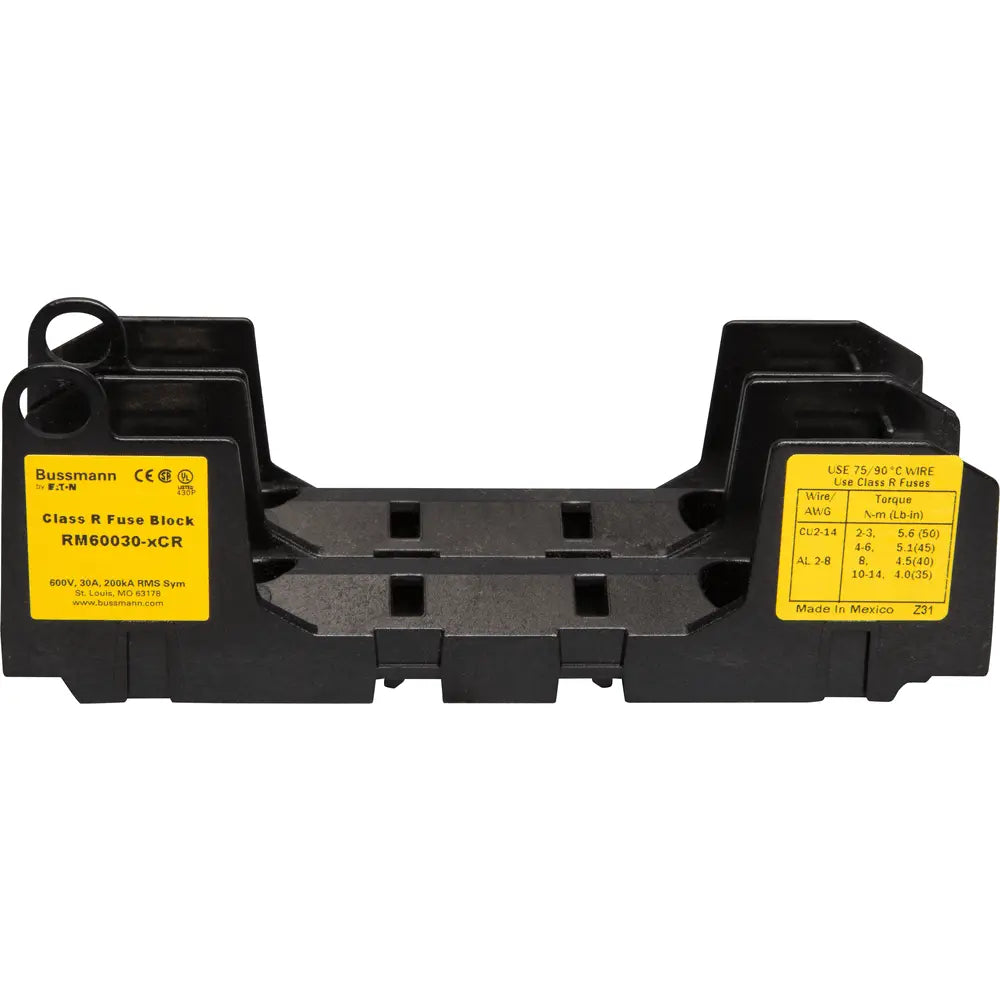 EDISON Edison RM60030-2CR Fuse Block, Class R, Two-Pole, 0.5 to 30A, 600 VAC