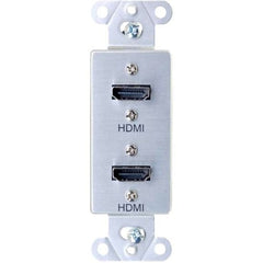 C2G BY LEGRAND C2G CG39875 Dual HDMI Pass Through Decorative Wall Plate, Aluminum