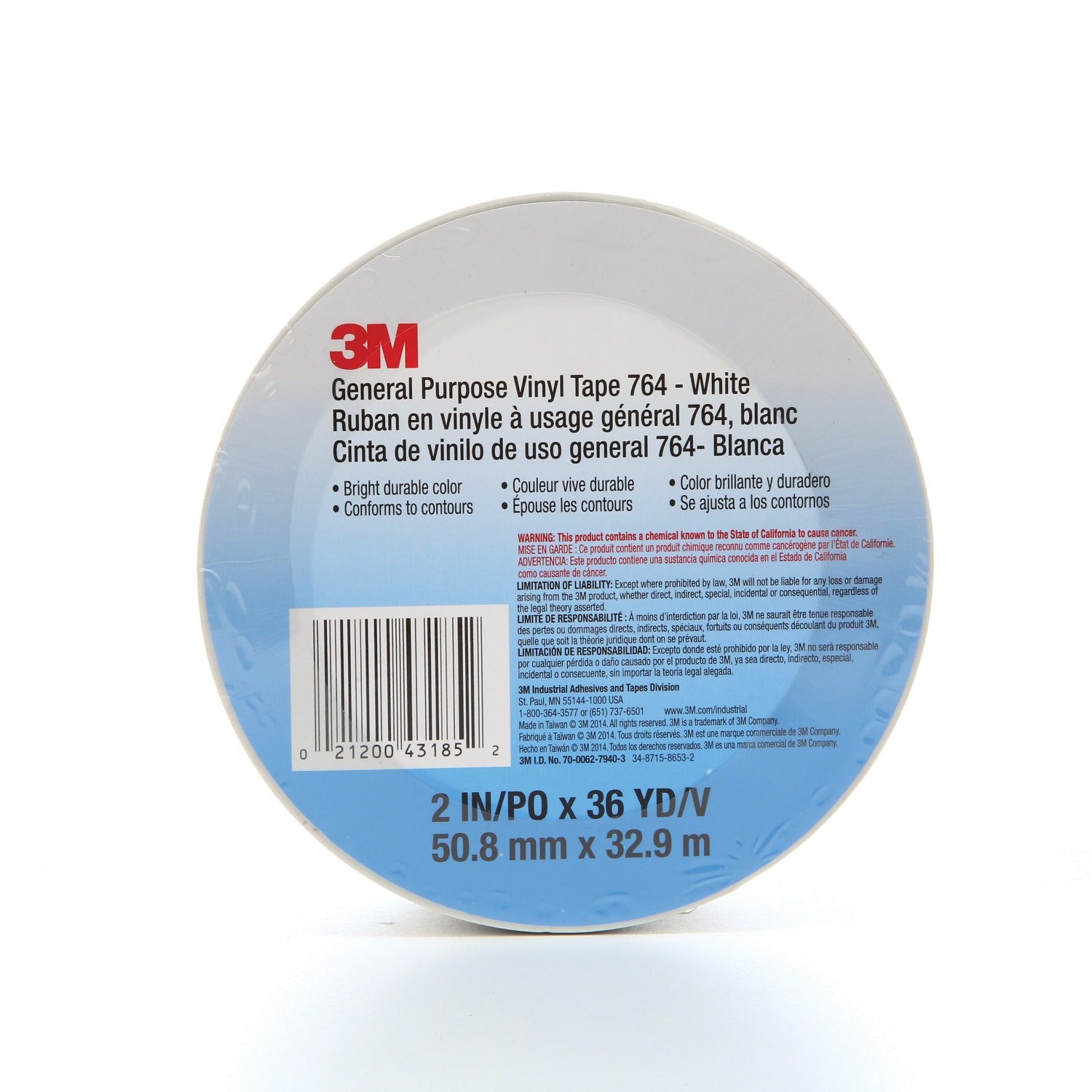 3M 3M 7000028956 General Purpose Vinyl Tape 764 (2 in x 36 yd, 5 mil) 3MT021200-43185