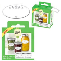 BALL Rubbermaid Inc/jarden 1440010734 Dissolvable Jar Labels 60 Pack