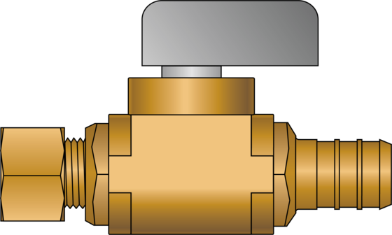 HEATLINK Heatlink 23905NL 1/2 inches PEX × 1/4 inches O.D. No Lead Straight Ball Valve
