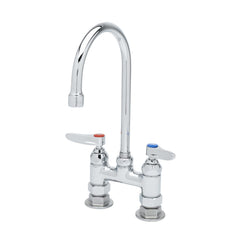 T&S BRASS T&S Brass B-0325 Double Pantry Faucet Deck Mount Swivel Gooseneck