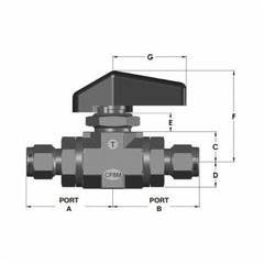 TYLOK Tylok SS-6-D-TT-6-6-K HP Series Ball Valve 3/8 in CBC-Lok Tube