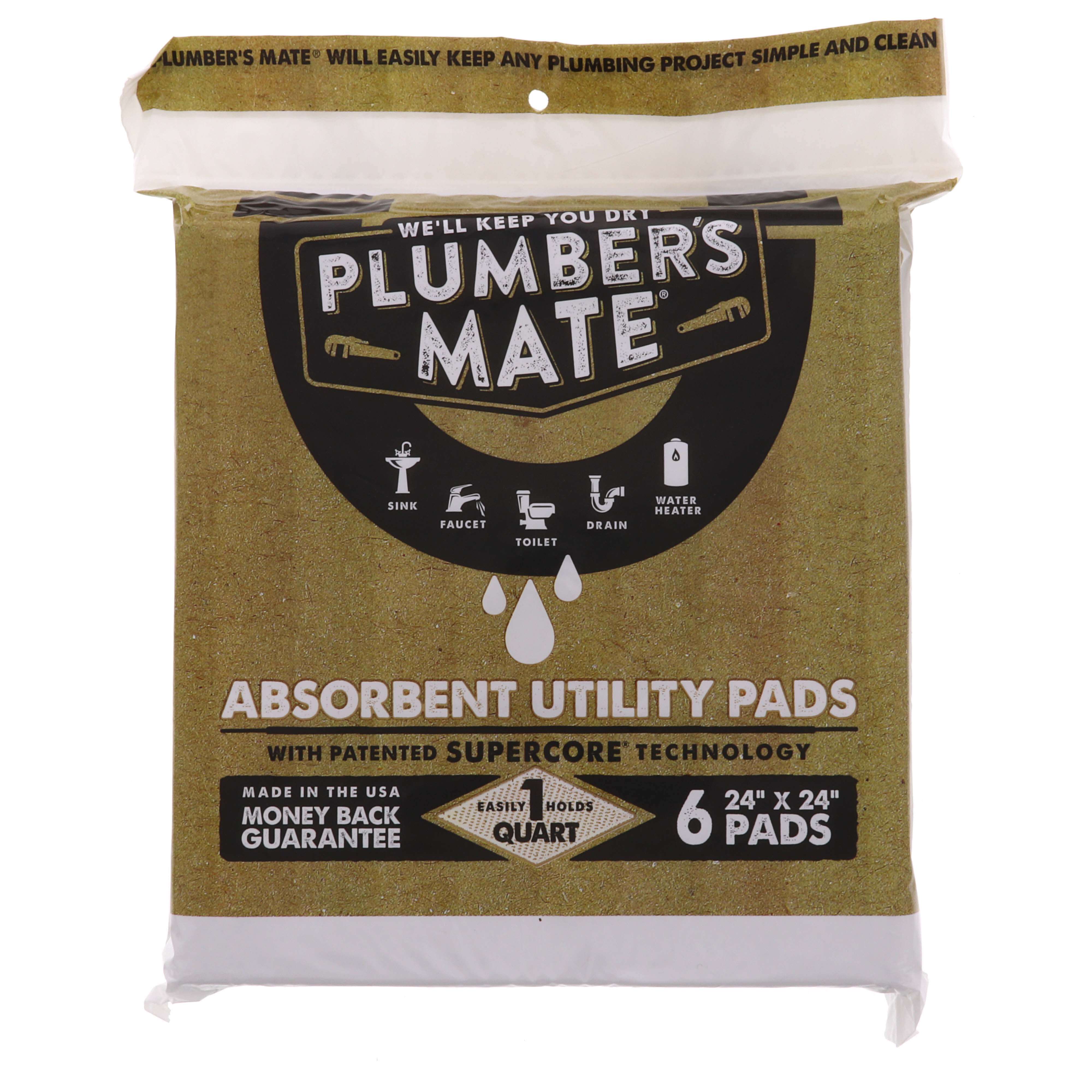 RECTORSEAL Rectorseal 97260 Plumber's Mate Absorbent Utility Pads 6 Pack Replacement MPN