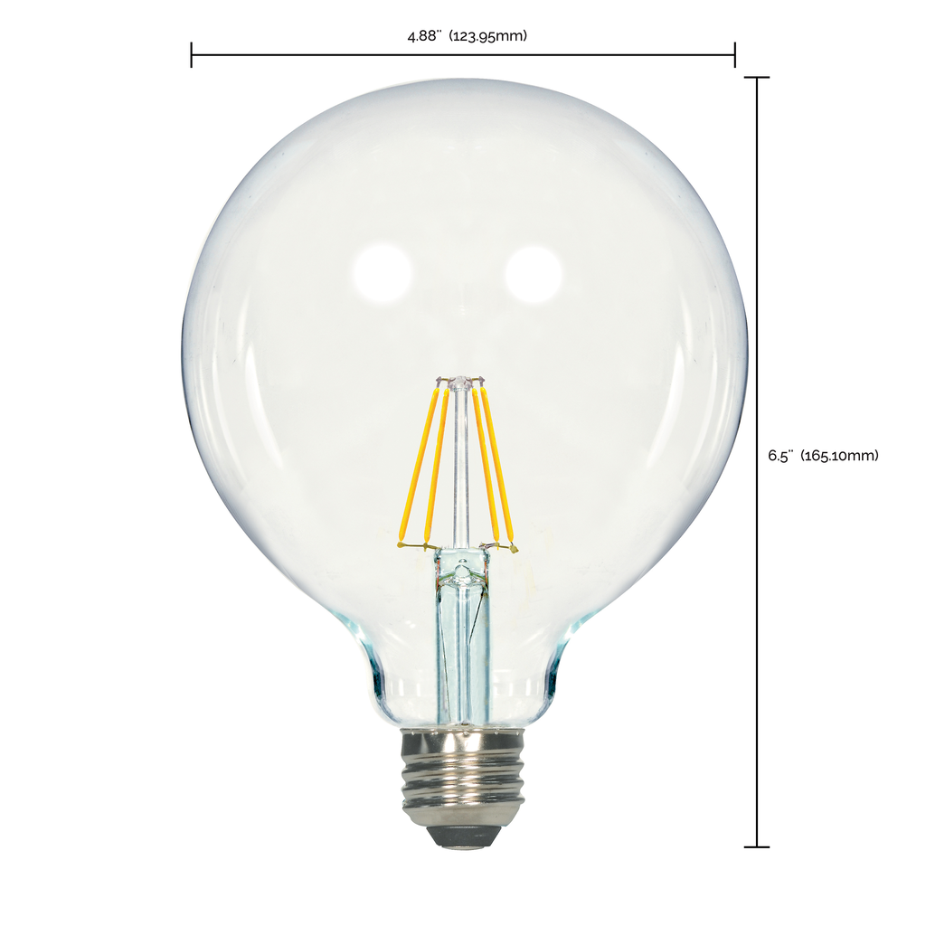 SATCO-NUVO Satco S9565 5.5 Watt G40 LED; Clear; Medium Base; 2700K; 500 Lumens; 120 Volt