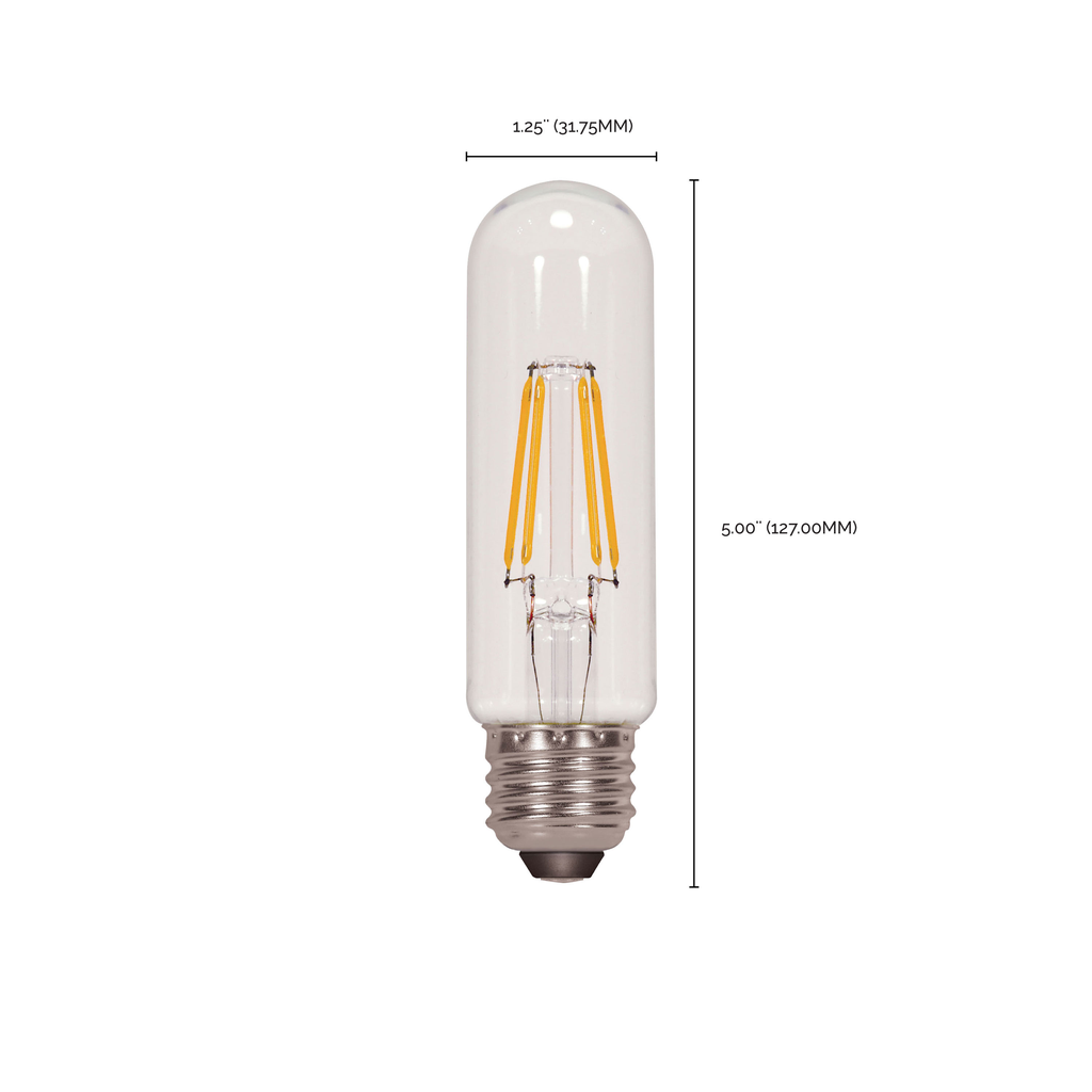 SATCO-NUVO Satco S9892 5 Watt T10 LED; Clear; Medium base; 3000K; 450 Lumens; 120 Volt