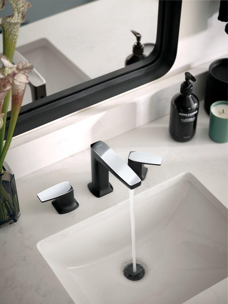 MOEN Moen TS8002BLC Via Two Handle Widespread Bathroom Sink Faucet