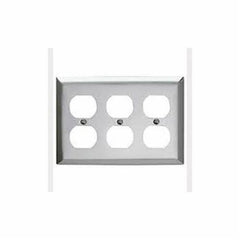 MULBERRY Mulberry 97103 Standard Receptacle Wallplate, 3 Gangs, 4-1/2 in H x 6-3/8 in W, 430 Stainless Steel