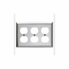 MULBERRY Mulberry 97103 Standard Receptacle Wallplate, 3 Gangs, 4-1/2 in H x 6-3/8 in W, 430 Stainless Steel