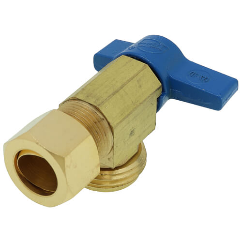 OATEY Oatey 38433 1/4 Turn Short Brass Ball Valve for Washing Machine Outlet Box, w/ UNS Blue Nut (Compression)