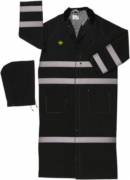 MCR SAFETY Mcr Safety FR267CRL Fr Hi-vis Rain Jacket Large Black