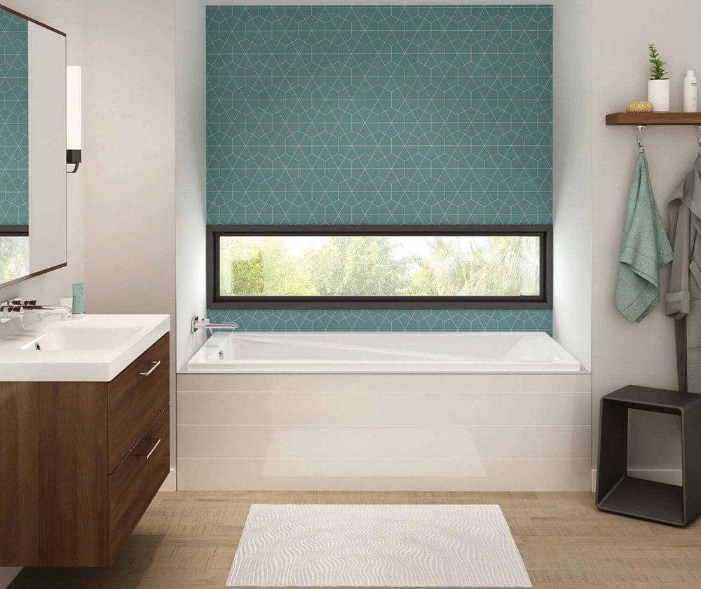 MAAX MAAX 106170-000-001-000 Exhibit 59-7/8 x 36 in. Soaker Drop-In Bathtub with End Drain