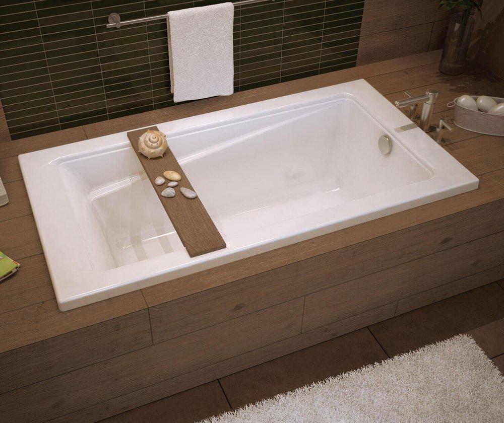 MAAX MAAX 106170-000-001-000 Exhibit 59-7/8 x 36 in. Soaker Drop-In Bathtub with End Drain