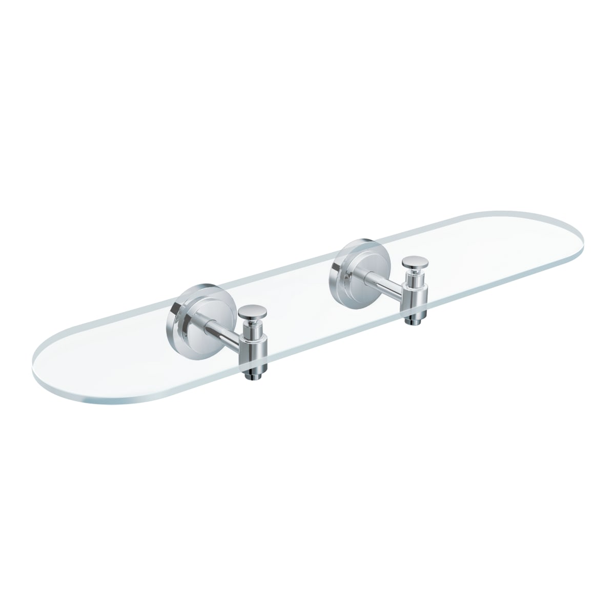 MOEN Moen DN0790CH Iso Wall-Mount Clear Shelf with Curved Glass in Chrome