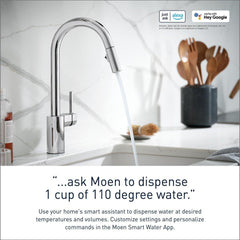 MOEN Moen 7565EVBLS Align Single Handle Pull Down Touchless Kitchen Faucet with Voice Activation