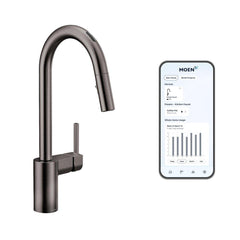 MOEN Moen 7565EVBLS Align Single Handle Pull Down Touchless Kitchen Faucet with Voice Activation