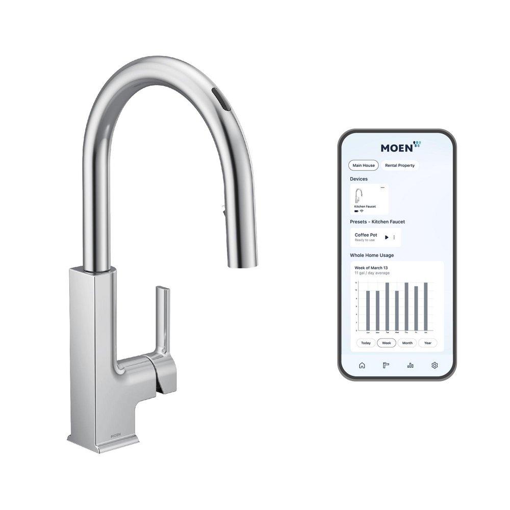 MOEN Moen S72308EVC STo Single Handle Pull Down Touchless Kitchen Faucet with Voice Activation