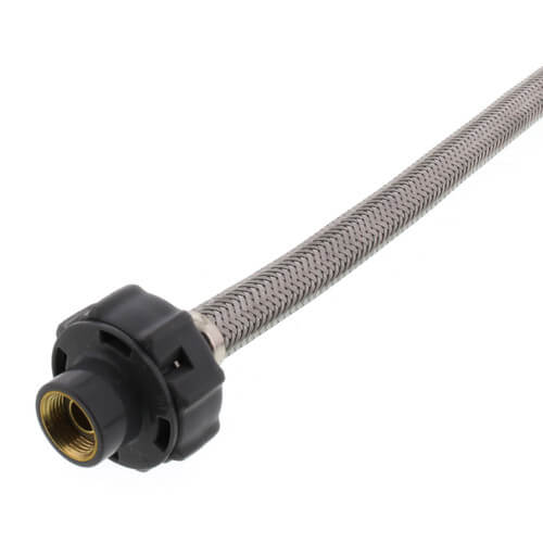 FLUIDMASTER Fluidmaster B1F20CS 20 Click-Seal Braided Stainless Steel Hose Faucet Connector 3/8 Compression x 1/2 FIP