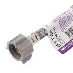 FLUIDMASTER Fluidmaster B1T06 6 Braided Stainless Steel Hose Toilet Connector 3/8 Compression x 7/8 Ballcock