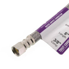 FLUIDMASTER Fluidmaster B1T06 6 Braided Stainless Steel Hose Toilet Connector 3/8 Compression x 7/8 Ballcock