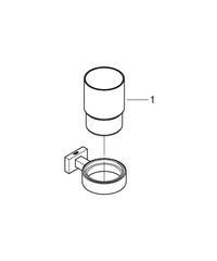 GROHE GROHE 40755001 Essentials Cube Crystal Glass Tumbler with Holder in Starlight Chrome