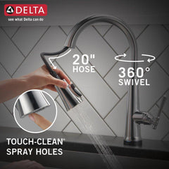 DELTA FAUCET Delta Faucet 9182T-AR-PR-DST Emmeline Single Handle Pull Down Kitchen Faucet with Touch Activation