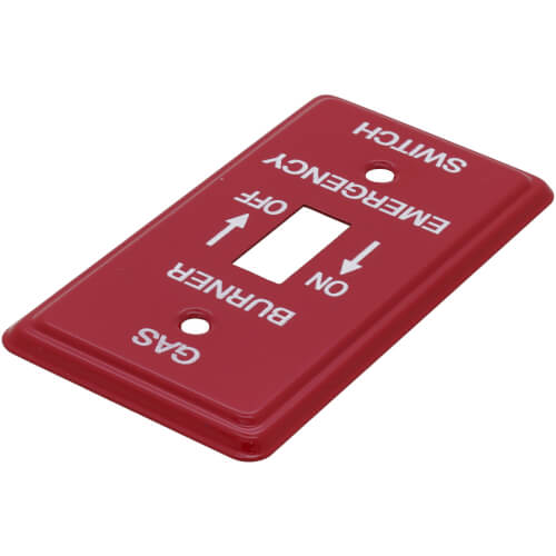 DIVERSITECH Diversitech 625-S16 Red Emergency Gas Burner Cover Plate 4-1/4 x 2-3/4