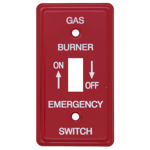 DIVERSITECH Diversitech 625-S16 Red Emergency Gas Burner Cover Plate 4-1/4 x 2-3/4