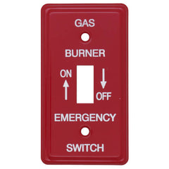 DIVERSITECH Diversitech 625-S16 Red Emergency Gas Burner Cover Plate 4-1/4 x 2-3/4