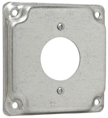 EATON Crouse-Hinds TP514 4 Square Surface Cover, For One Single Receptacle, 1-13/32 Diameter