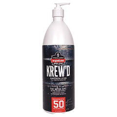 ERGODYNE Ergodyne 16635 KREW'D 6355 SPF 50 Sunscreen Lotion 32 oz Pump Bottle